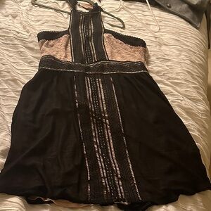 VENUS Black and Pink Halter Dress